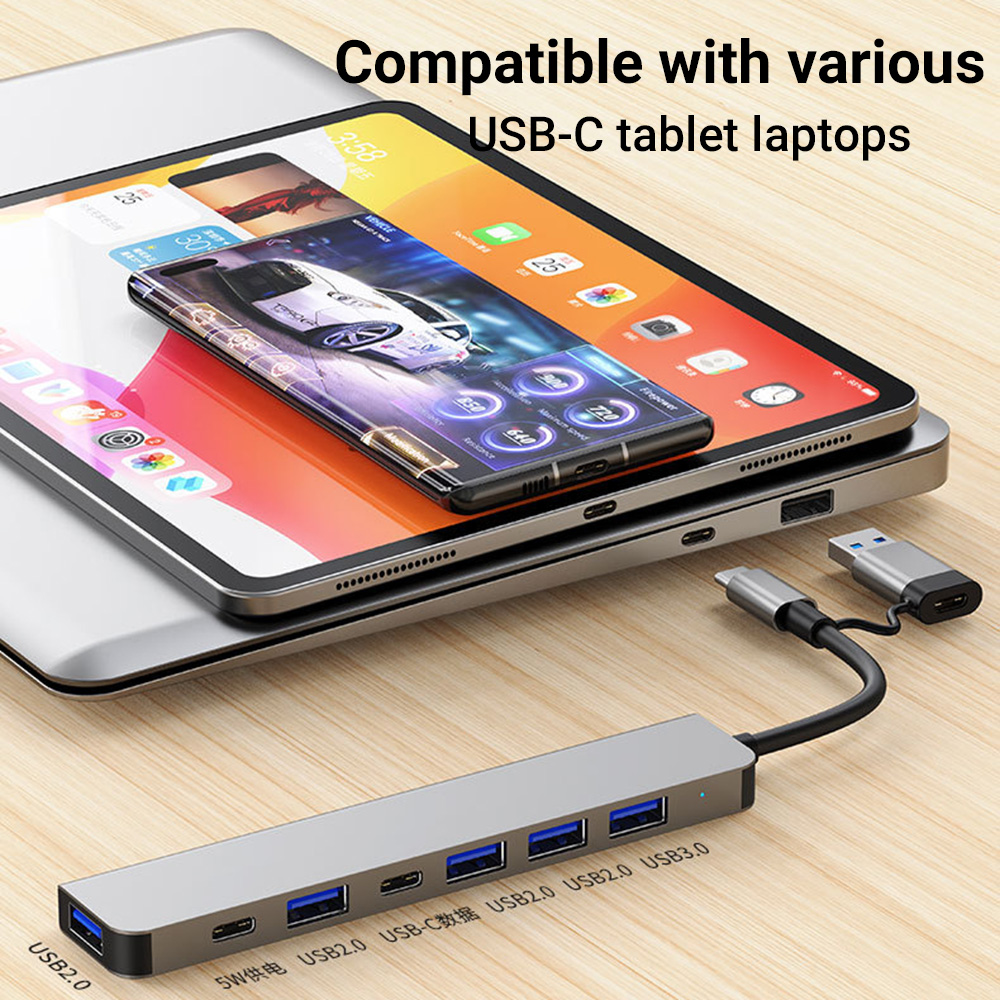 Laptop Accessories That You Need - 7-in-1 Dual-Head USB-C&USB Docking Station Hub