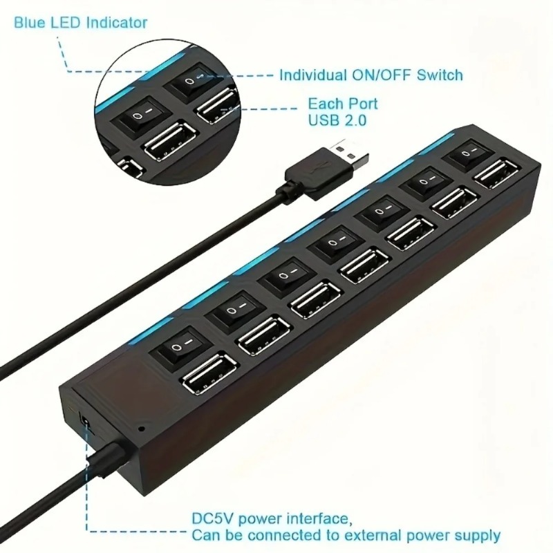 USB 2.0 Hub 4/7 Port Splitter  - Laptop Accessories Macbook review and price