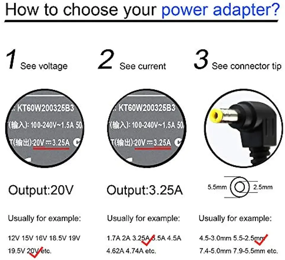 20V 3.25A 65W Laptop Ac Adapte - Laptop Accessories Shop review and price