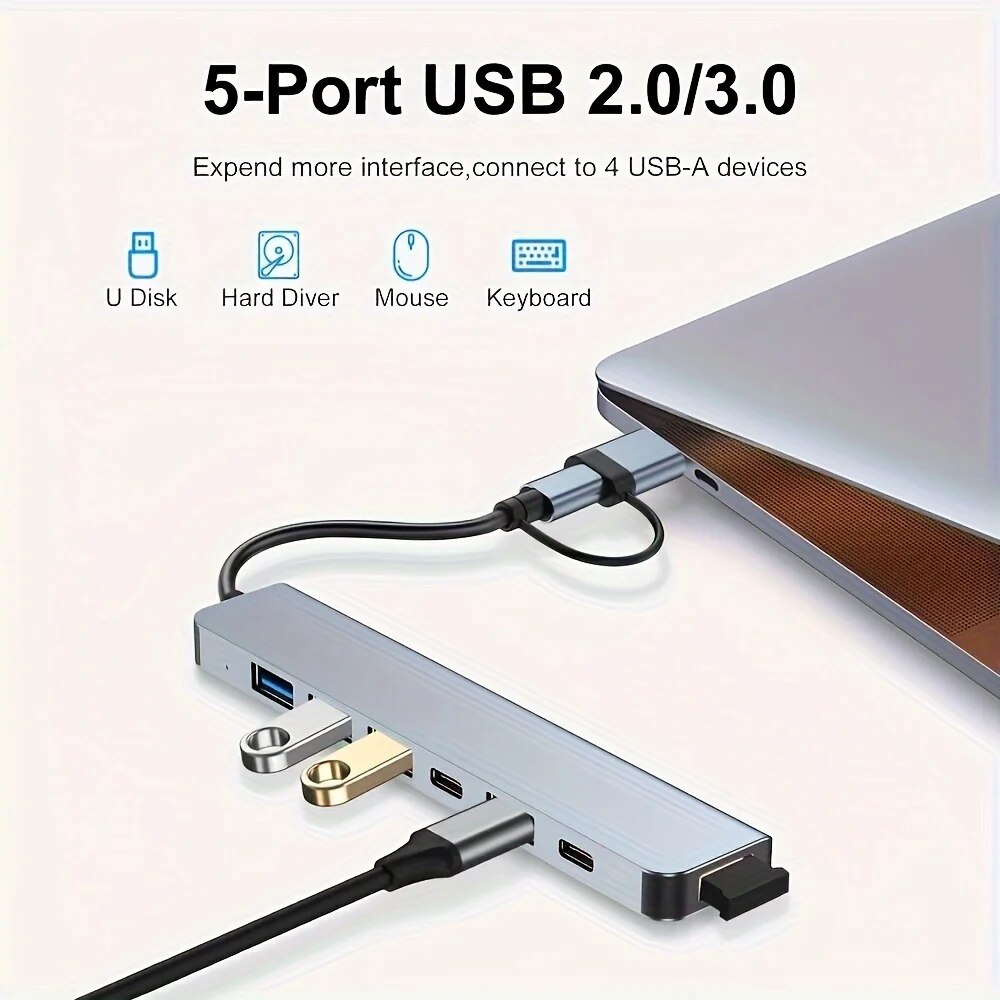 2 In 1 USB3.0 Hub 7 Port Type  - Laptop Accessories Macbook review and price