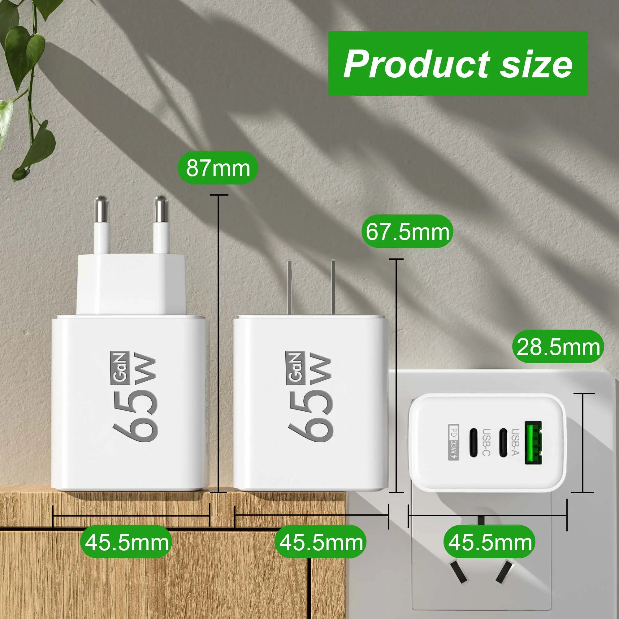 Foldable 65W GaN 3‑Port USB‑C  - Laptop Accessories Macbook review and price