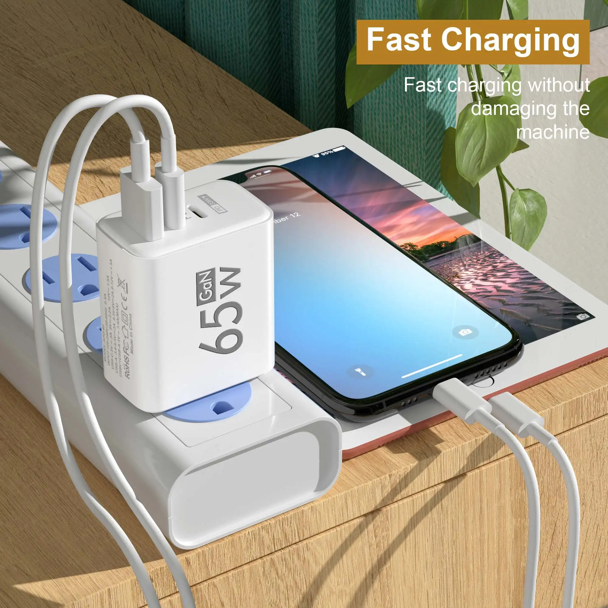 Foldable 65W GaN 3‑Port USB‑C  - Laptop Accessories Macbook review and price